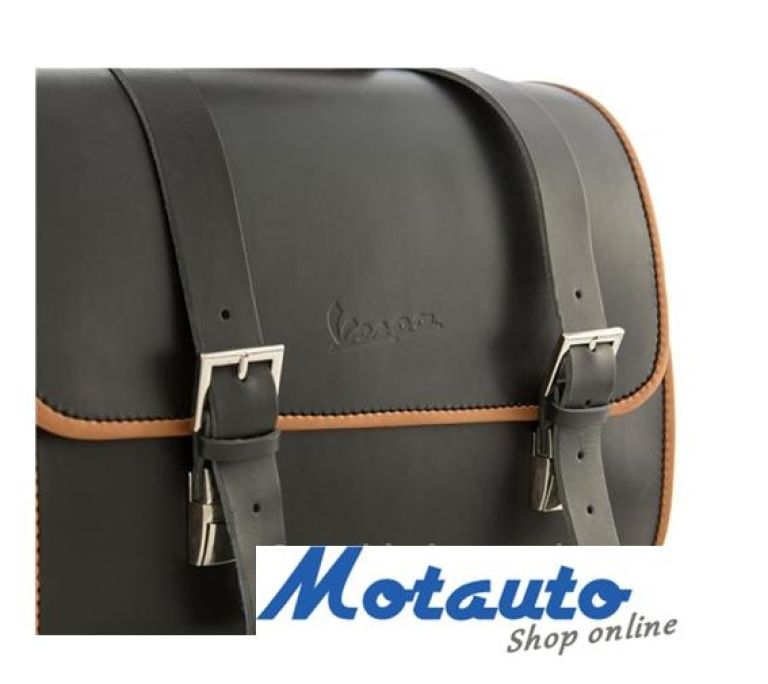 VESPA BLACK LEATHER BAG