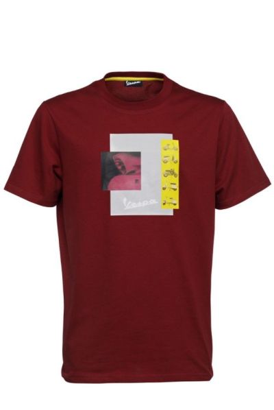T-SHIRT VESPA HERITAGE - BURGUNDY VESPA